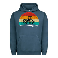 Pigment Midnight Navy vintage tractor Urban Hoodie - artisFamous