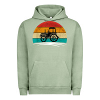 Pigment Oil Green vintage tractor Urban Hoodie - artisFamous