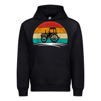 Black vintage tractor Urban Hoodie - artisFamous