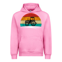Fuchsia Pink vintage tractor Urban Hoodie - artisFamous