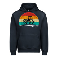 Navy vintage tractor Urban Hoodie - artisFamous