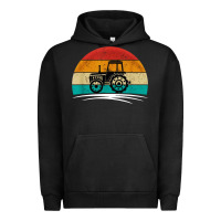 Pigment Black vintage tractor Urban Hoodie - artisFamous