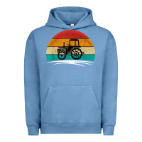Pigment Pebble Blue vintage tractor Urban Hoodie - artisFamous