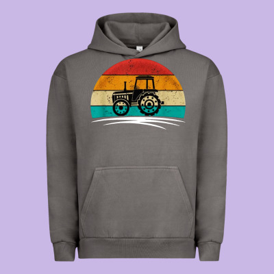 Vintage Tractor Urban Hoodie Designed By Artisfamous