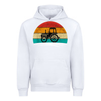 White vintage tractor Urban Hoodie - artisFamous