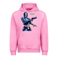Fuchsia Pink 8bit robocop Urban Hoodie - artisFamous