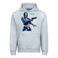 Heather Grey 8bit robocop Urban Hoodie - artisFamous