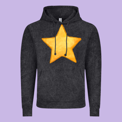 Yellow Star Vintage Hoodie Designed By Fadigitalartstudio