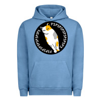 Pigment Pebble Blue calico cat Urban Hoodie - artisFamous