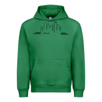 Emerald pittsburgh skyline city Urban Hoodie - artisFamous