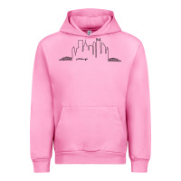 Fuchsia Pink pittsburgh skyline city Urban Hoodie - artisFamous