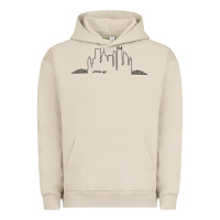 Pigment French Oak pittsburgh skyline city Urban Hoodie - artisFamous