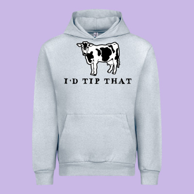 I'd Tip That Funny Cow Tipping Design Urban Hoodie Designed By Artisfamous