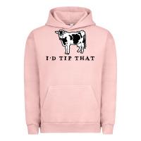 Pigment Salmon i'd tip that funny cow tipping design Urban Hoodie - artisFamous