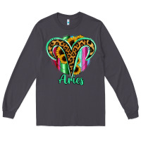 Smoke Aries Zodiac Sign Sunflower Leopard Serape Long Sleeve Tee - RanaPortraitStore