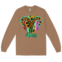 Toasted Coconut Aries Zodiac Sign Sunflower Leopard Serape Long Sleeve Tee - RanaPortraitStore