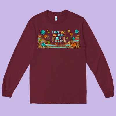 I Think I Love Fall Most Of All Libbey Glass Long Sleeve Tee Designed By Bundleandbundleshop