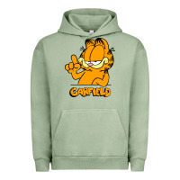 Pigment Oil Green Funny Garfild new vector design Urban Hoodie - artisFamous
