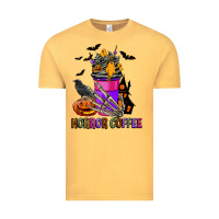 Vintage Mustard Horror Coffee Vintage Tee - FaDigitalArtStudio