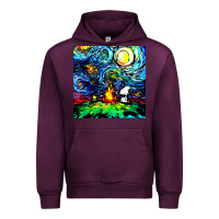 Mauve Wine starry night print van gogh parody Urban Hoodie - artisFamous