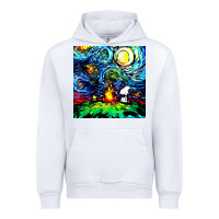 White starry night print van gogh parody Urban Hoodie - artisFamous