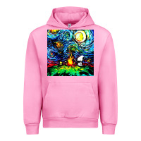Fuchsia Pink starry night print van gogh parody Urban Hoodie - artisFamous