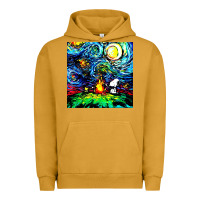 Pigment Peanut Butter starry night print van gogh parody Urban Hoodie - artisFamous