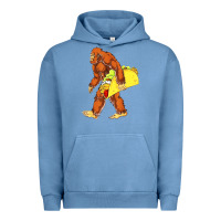 Pigment Pebble Blue bigfoot carrying taco Urban Hoodie - artisFamous