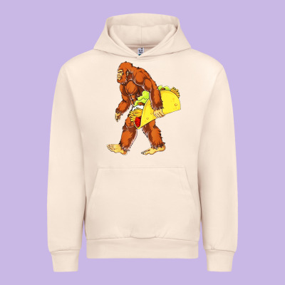 Bigfoot Carrying Taco Urban Hoodie Designed By Artisfamous