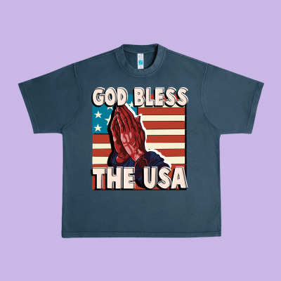 God Bless The Usa Urban Heavy Tee Designed By Fadigitalartstudio