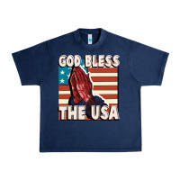 Navy God Bless the USA Urban Heavy Tee - FaDigitalArtStudio