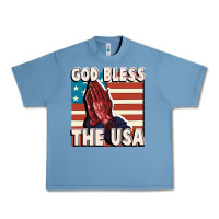 Pebble Blue God Bless the USA Urban Heavy Tee - FaDigitalArtStudio