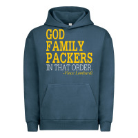 Pigment Midnight Navy god family packers in that order Urban Hoodie - artisFamous