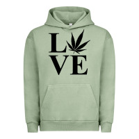 Pigment Oil Green love weed 420 Urban Hoodie - artisFamous