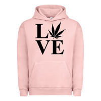 Pigment Salmon love weed 420 Urban Hoodie - artisFamous