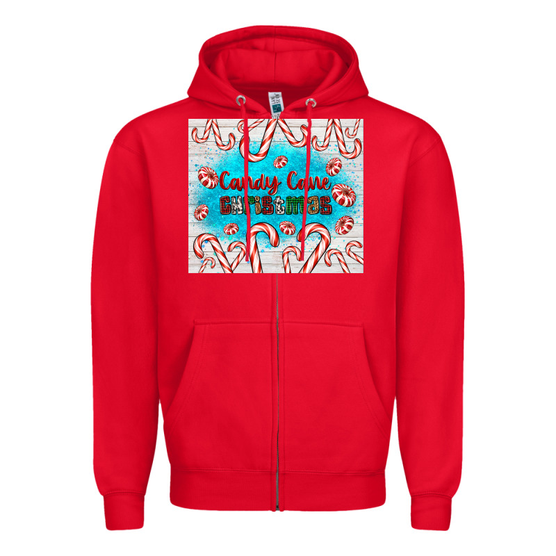 Candy Cane Christmas Zipper Hoodie by AdoDesignShop | Teevron