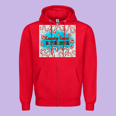 Candy Cane Christmas Zipper Hoodie Designed By Adodesignshop