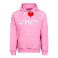 Fuchsia Pink i love almaty city Urban Hoodie - artisFamous