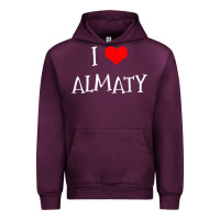 Mauve Wine i love almaty city Urban Hoodie - artisFamous