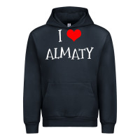 Navy i love almaty city Urban Hoodie - artisFamous