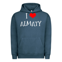 Pigment Midnight Navy i love almaty city Urban Hoodie - artisFamous