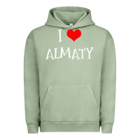 Pigment Oil Green i love almaty city Urban Hoodie - artisFamous