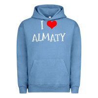 Pigment Pebble Blue i love almaty city Urban Hoodie - artisFamous