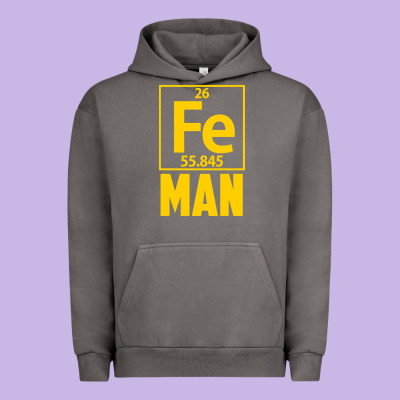 Fe Man Funny Superhero For Halloween Urban Hoodie Designed By Artisfamous