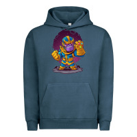 Pigment Midnight Navy cartoons super hero Strong Hands Urban Hoodie - artisFamous