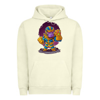 Pigment Pistachio cartoons super hero Strong Hands Urban Hoodie - artisFamous