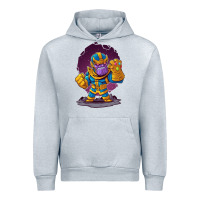 Heather Grey cartoons super hero Strong Hands Urban Hoodie - artisFamous