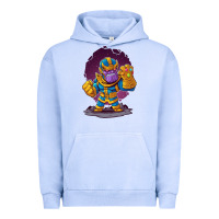 Pigment Grape Ice cartoons super hero Strong Hands Urban Hoodie - artisFamous