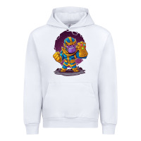 White cartoons super hero Strong Hands Urban Hoodie - artisFamous