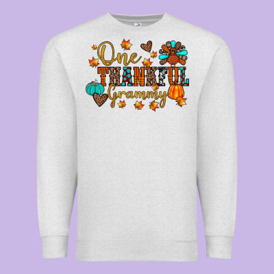 One Thankful Grammy Premium Sweatshirt Designed By Jahusdesignshop